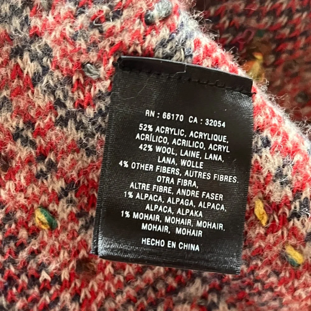 Anthropologie Sleeping on Snow Echoing Argyle Cardigan Women's Size M - Picture 6 of 6